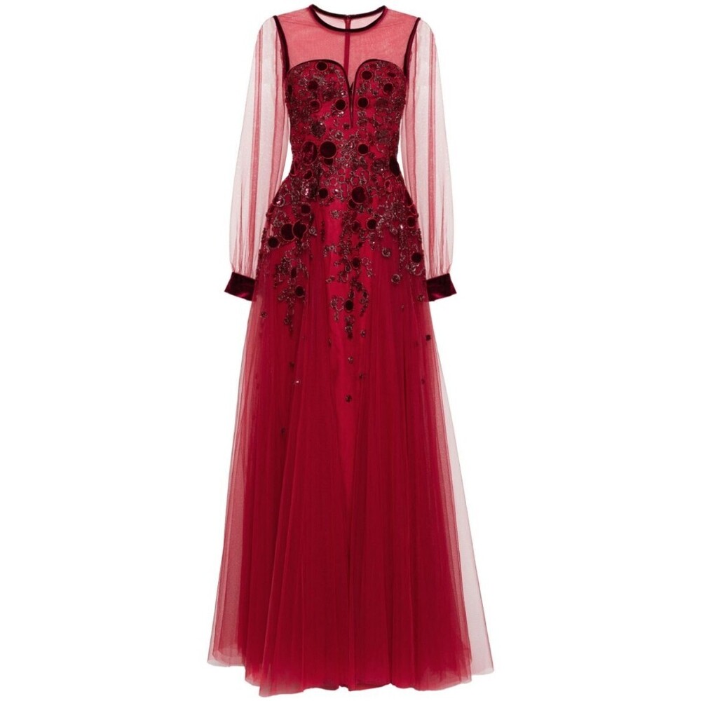 Saiid Kobeisy Embroidered Tulle Dress